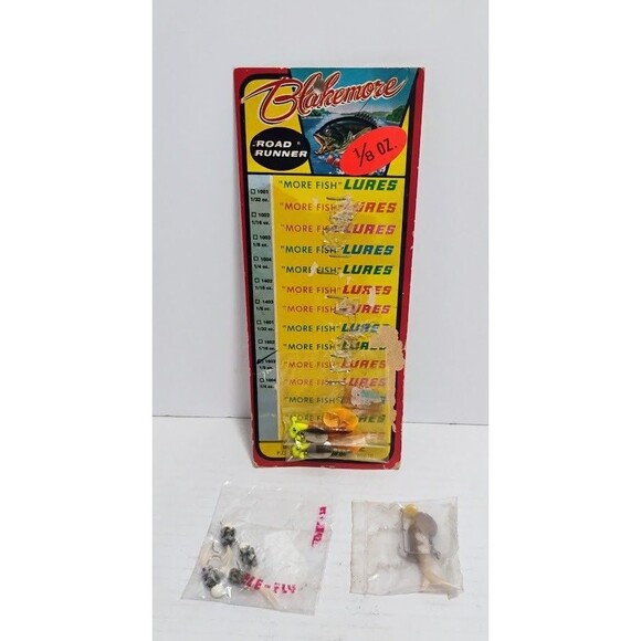 VTG NEW OLD STOCK NOS 7 CT JIG HEAD & SPINNER LURE LOT BLAKEMORE FLE-FLY & NEBCO - Picture 1 of 6